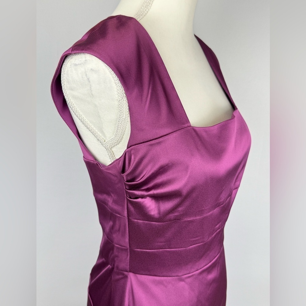 NWT Donna Ricco Purple Sheath Dress Cocktail Dress Square Neck Open Back Size 8 - Picture 4 of 11